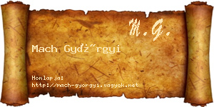 Mach Györgyi névjegykártya